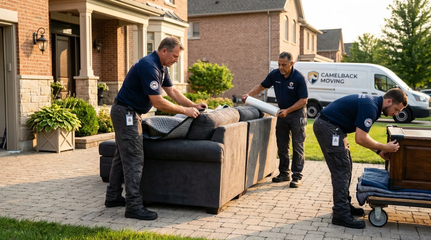 Large estate moving crew wrapping furniture in Alexandria, LA